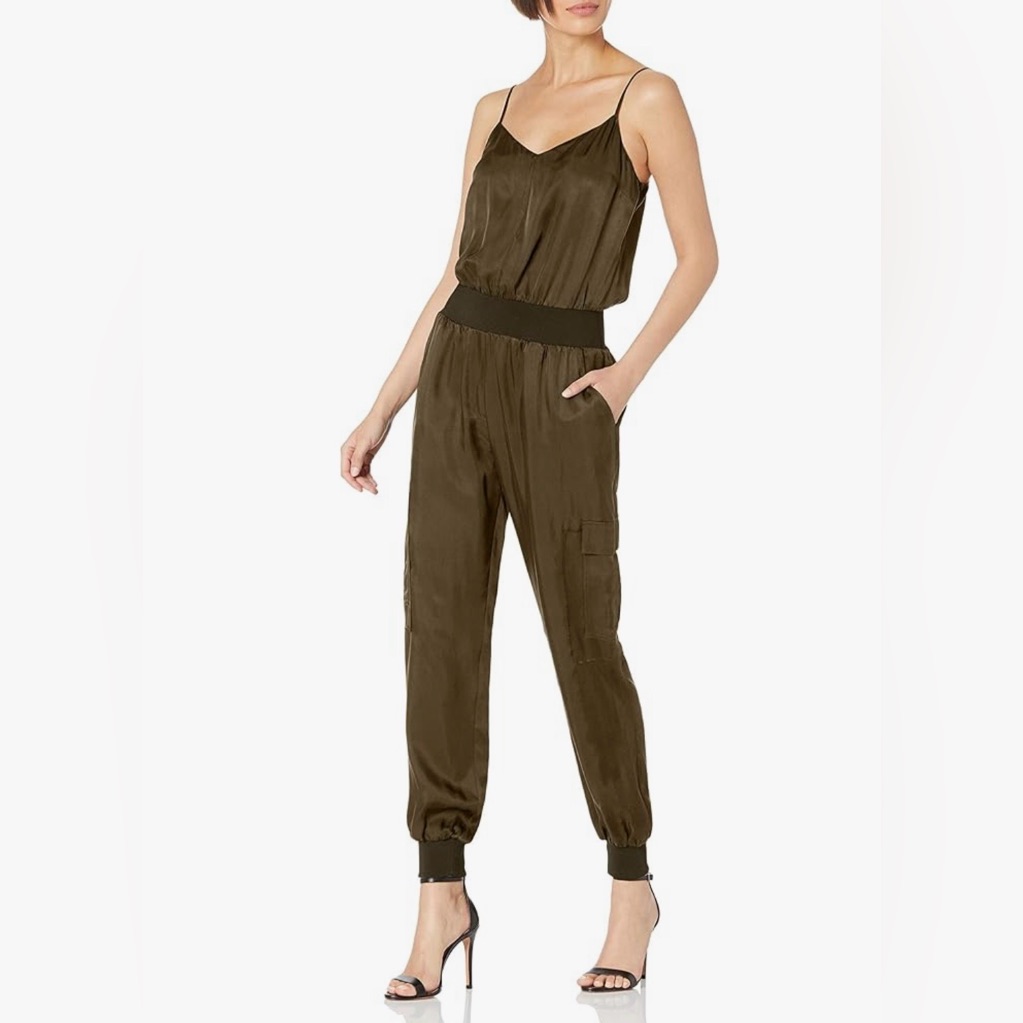 Cinq A Sept Revolve Women’s Twill Amia Onsie Jumper Jumpsuit Romper Green Large